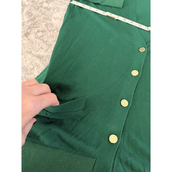 MICHAEL KORS Sweater Women 1X Green Button Up Cotton Blend Stretch Cardigan Mint - Picture 7 of 9